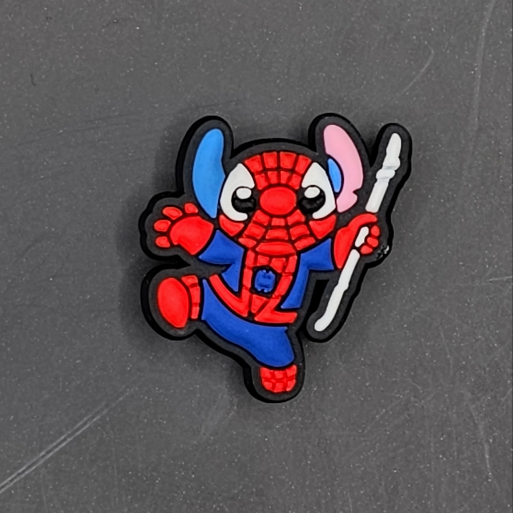 (5/$15) Stitch as Spiderman Croc Charm